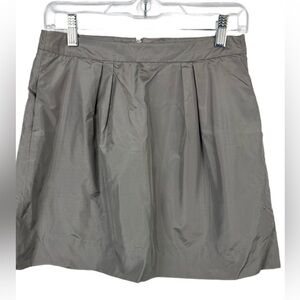 J Crew Factory Pleated Silk Metallic Gray Mini Skirt Sz 2 Holiday Wedding NWT